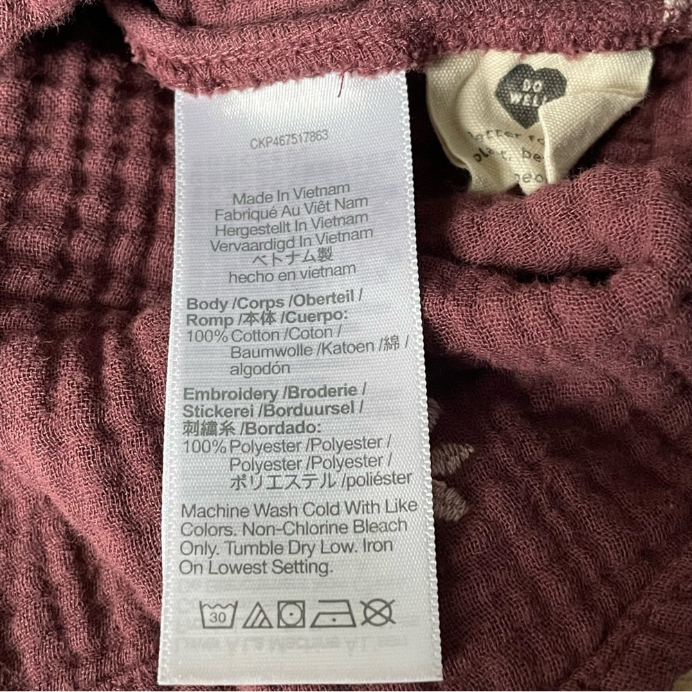 Madewell Embroidered Lightspun Peplum Open-Back Top Size Small 47875 - Picture 15 of 16
